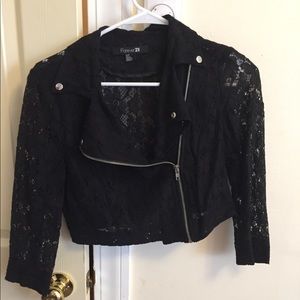 Faux lace crop top